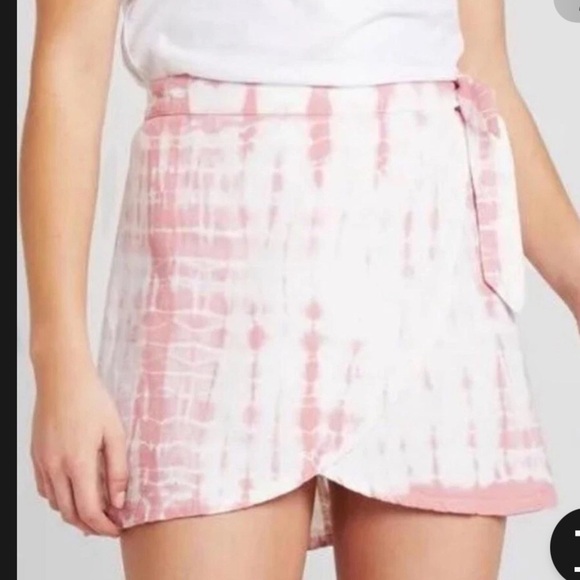 Free People Rosie Tie Dye Wrap Mini Skirt NWT - Picture 7 of 9